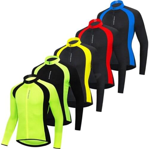 WOSAWE Long Sleeve Mens Cycling Moto Jersey High Visibility Color Breathable Bike Shirts Tight Slim Bicycle Maillot MTB Clothing