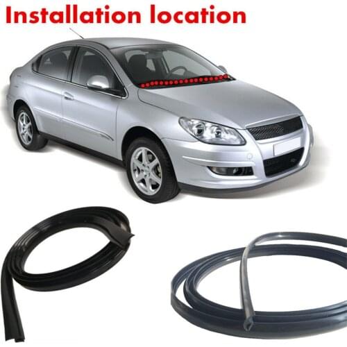 1.7M Car Rubber Seal Strips Sticker Universal Auto Ageing Rubber Seal Under Front Windshield Panel Sealed Trim Moulding Strips