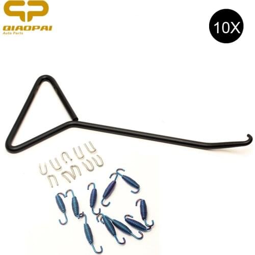 10PC Universal Motorcycle Exhaust Mounting Spring Hooks Escape Moto Stainless Steel Hook Puller Tool