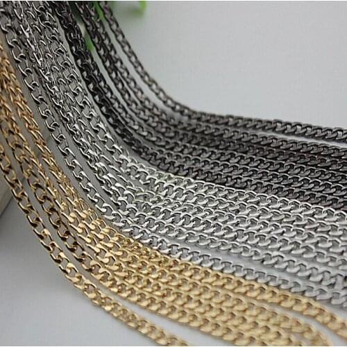 100 m/lot) 3 color plating high-end DIY width 4 mm leather handbag aglet fine chain decoration accessories