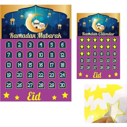 2021 Eid Mubarak Countdown Calendar with 30 Reusable Stars Ramadan Mubarak Decor Ramadan Calendar Activities for Kids JR Deals
