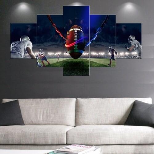 5 Piece Rugby Sports Prints Posters Modern Home Wall Painting Canva Art HD Print Painting Canvas Wall Picture For Living Room