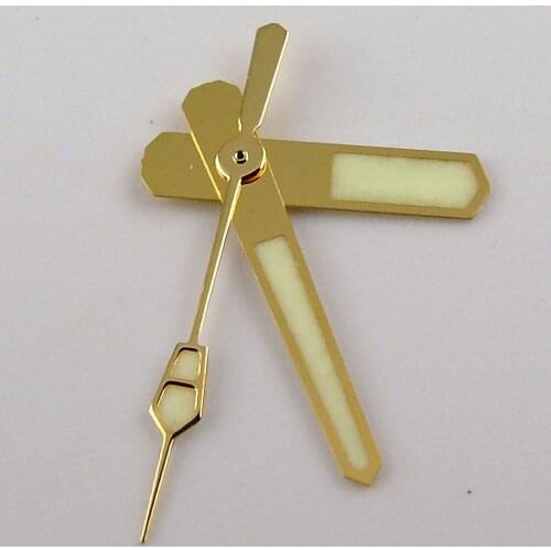 Green Luminous Gold Plated Automatic Watch Hand Needles for Japan NH35A NH36A 7S26 7002 7009 4R35 4R36