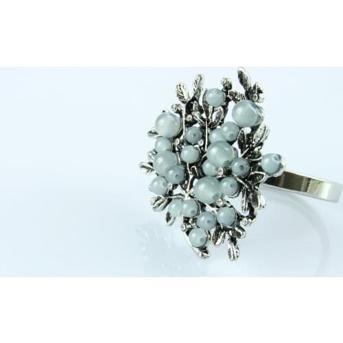 Free Shipping White Pearl Flower Napkin Ring 4Pcs Qn21041016