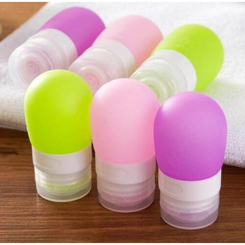 80ML Makeup Refillable Bottles Traveling Packing Silicone Press Bottle for Lotion Shampoo Shower Gel