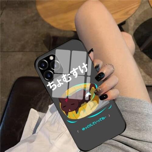 Chomusuke Phone Case Glass Phone Case For iphone 12 11 Pro Max XS XR X 8 7 Plus SE2 Case