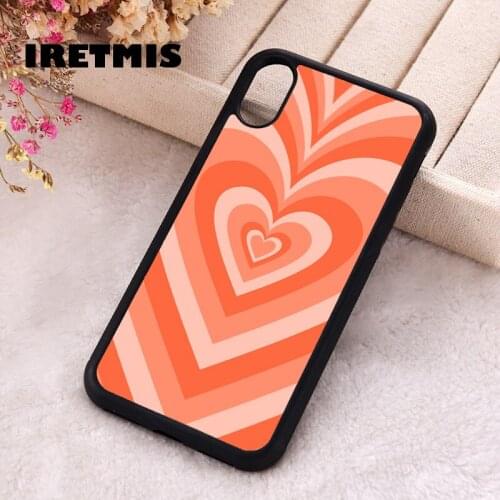 Iretmis 5 5S SE 2020 Phone Cover Cases for iPhone 6 6S 7 8 Plus X Xs Max XR 11 12 MINI Pro Rubber Silicone Love In Orange