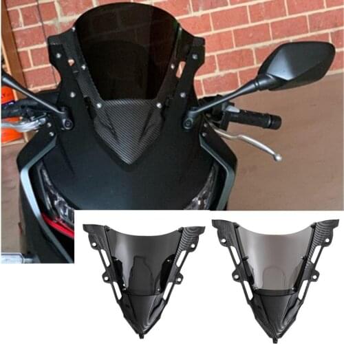 Motorcycle Carbon Fiber Windshield Wind Deflector Visor Viser WindScreen For Honda CBR650R CBR 650 R 2019 CBR-650R Double Bubble