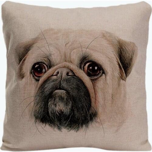 Pugs Sketch Painting Style Printing Throw Pillowcase Decorative Cushion Cover Perfect Gift By Lvsure For Car Sofa Seat