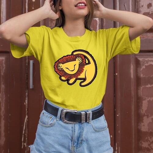 Disney Four Seasons Women T-Shirts Fashion Casual Comfortable The Lion King Cartoon Printing Summer New Harajuku T Shirts Female