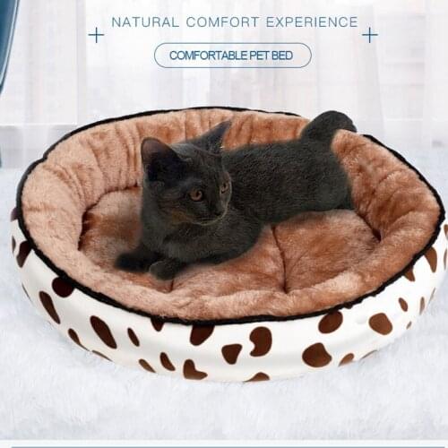 Double-sided Universal Oval Dog Bed Warming Washable Kennel Pet Mat Soft Delicate Hemming Pet Cushion For Puppy Cat Sleeping