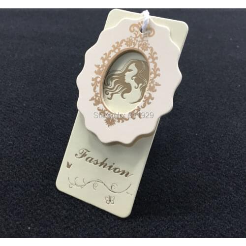 Customized clothing shape cutting tag/golden stamping tags/garment paper tag printing/clothing label/main label 1000 pcs a lot