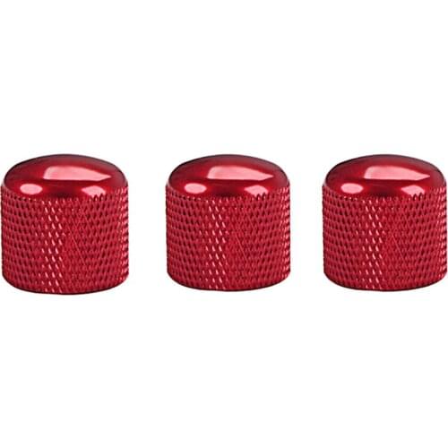 3 Pcs Red Screw Fixing Tone Knob Potentiometer Cap for Electric Guitar/Bass