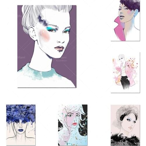 Fashion woman canvas painting poster modern prints wall painting girl bedroom living room home decoration