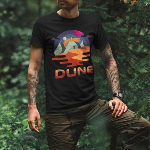 Dune Vintage Retro Movie Graphic T Shirts for Men Amazing T-Shirt Arrakis Sandworm Science Fiction Tees Gift Idea Clothing