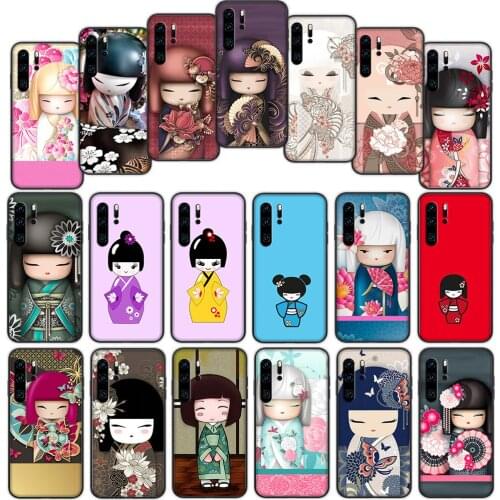 Japanese Kokeshi Doll Soft Cover Case for Huawei P40 P30 P20 P10 Lite Pro Nova 5t