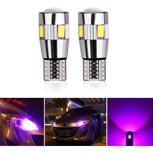 New 1 Pair W5W T10 LED Canbus 12V 6000K 5630 6 SMD White Signal Lamp Car Interior Lights Auto Claerance Wedge Side Reverse Lamps