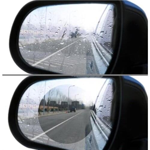 1 Pair Oval Car Rearview Mirror Waterproof Anti Fog Rainproof Coating PET 2x Screen Film