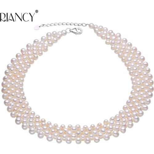 Natural freshwater pearl choker necklace muiltlaye pearl vintage necklace for women Small Pearl clavicle necklace