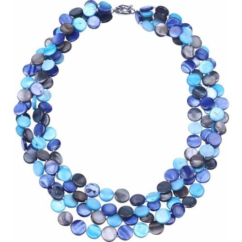 Free shipping pretty colorful 13mm coin shape shell necklace multi layer statement choker necklace sea shell pearl DIY jewelry