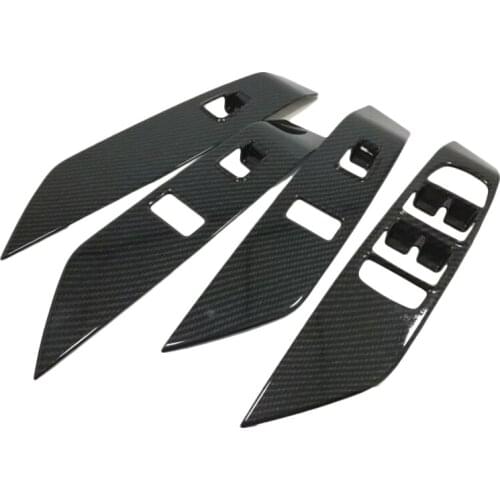 Car Window Switch Panel Adjust Cover Trim Stickers Strips Garnish Decoration Car Styling For Jaguar E-PACE 2018 Carbon Color LHD