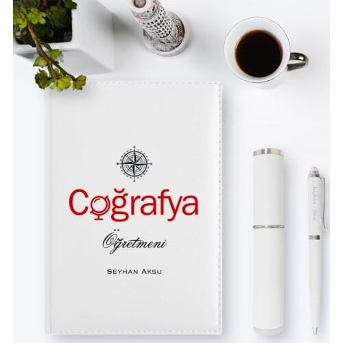 Personalized Geography Teacher 2020 Leather Organizer & Pen Gift Set-1