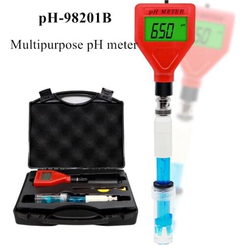 PH-98201B Multipurpose pH meter LCD Acidity Meter With Backlight Replaceable Electrode Aquarium Hydroponics Spas Swimming Pools