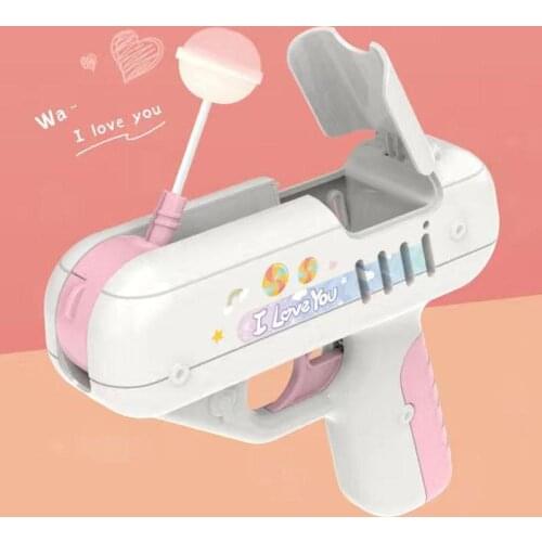 Candy Gun Sugar Lolly Gun Sweet Toys For Girlfriends Light Toys Lollipop Storage Toys For Children Adult I Love U