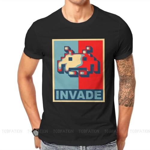 Pixel Alien TShirt For Male Space Invaders Arcade Shooter Game Clothing Novelty T Shirt Comfortable Printed Loose