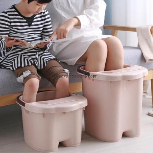 Foot Soaking Bucket Over Calf High Deep Bucket Plastic Childrens Foot Washing Bathtub Health Care Foot Therapy Thickened Sole M