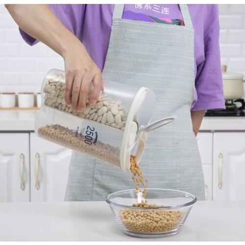 Transparent Plastic Storage Box Dry Dried Food Storage Box Container Box Cereal Dispenser Sugar Nuts Pot Can Kitchen Storage Can