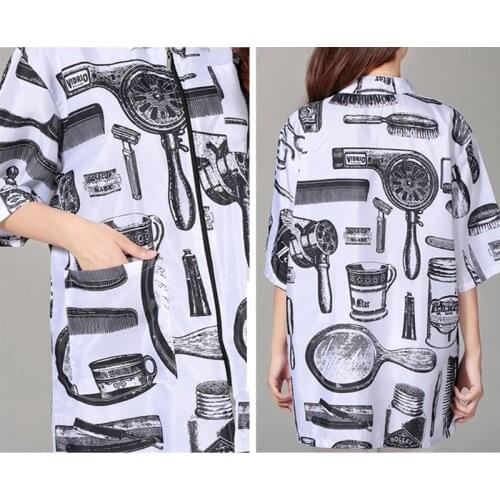 Retro Hairdressing Overalls Haircut Technician Clothes Hot Dyed Hair Stylist Large Work Costume Q81B