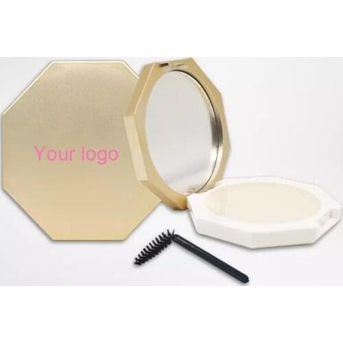 Private Label Makeup Brow Soap Eyebrow Styling with Mirror Brush Cosmetics Eye Brow Gel Gold Packaging Custom Logo