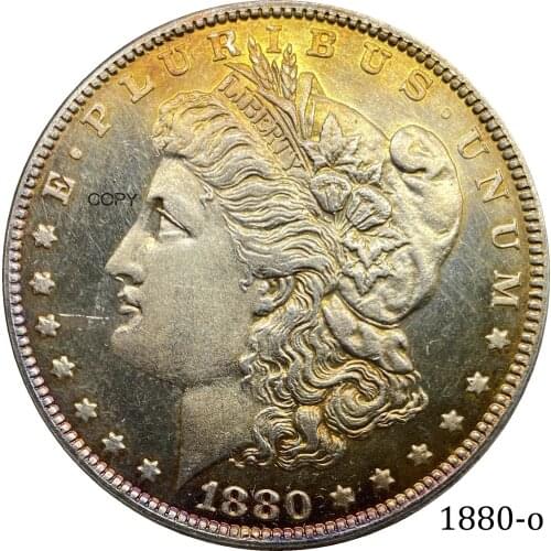 United States Morgan One Dollar US Coin 1880 O Cupronickel Plated Silver Morgan Silver Dollor Coin