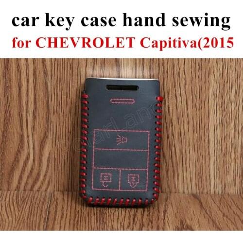 Only Red Premium Quality key holder case for CHEVROLET Capitiva(2015) smart car key bag hand sewing genuine leather quality