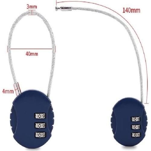 Bicycle password padlock Luggage gym wire rope code lock Anime round small password lock