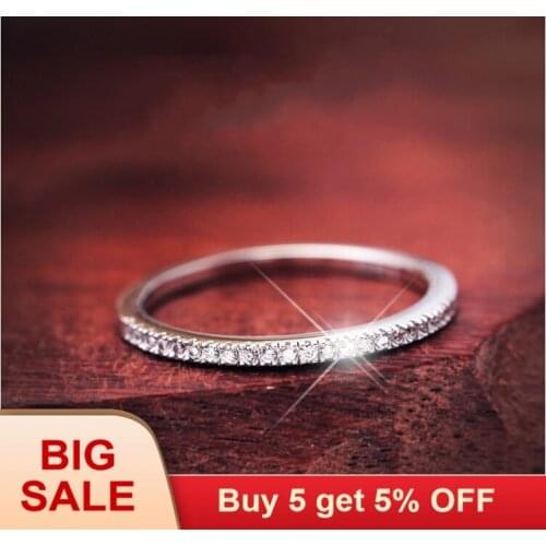 Fashion Original Real 100% 925 Sterling Silver Ring Luxury Zircon Wedding Jewelry for Women Gift