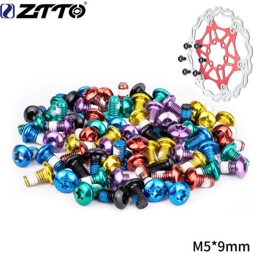 ZTTO 12 pcs MTB Bike Color non-slip disc screw Bicycle M5x9mm Disk Brake Rotor Bolts T25 Torx Screws Mountain bike accessories