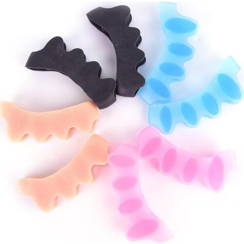 1pair Soft Gel Silicone Toe Separator Overlapping Rehabilitation Treatment Hallux Valgus Braces Orthotic Device Feet Care HS11
