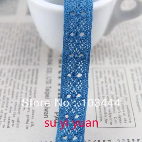 10 yards/lot 16mm width blue cotton Lace trim zakka style sewing/apparel/garment accesorries diy handmade