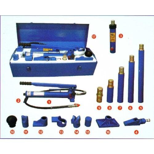 10T ram with stroke and 1-speed hydraulic hand pump, auto metal plate tool, split hydraulic jack