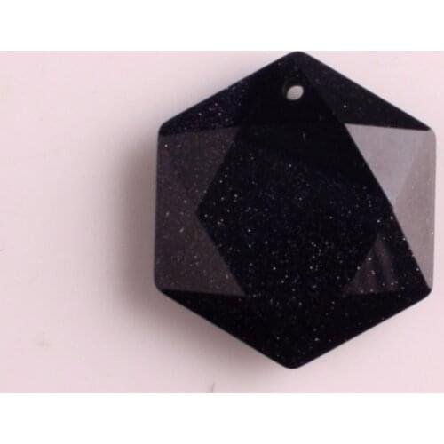 12pcs Blue Sandstone Natural Stone Pendant For Cubic Hexagram Star of David Sweater Necklace Amulets And Talismans Jewelry Free