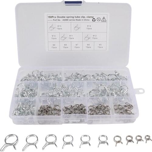 150 Pieces Fuel Line Hose Spring Clips Assortment Kit Easy to use Portable Durable
