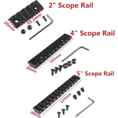 2" 4" 5" Picatinny Rail Weaver Scope Mount Rail 20mm Rail Adapter Scope Mounts For Airsoft Hunting Accessories