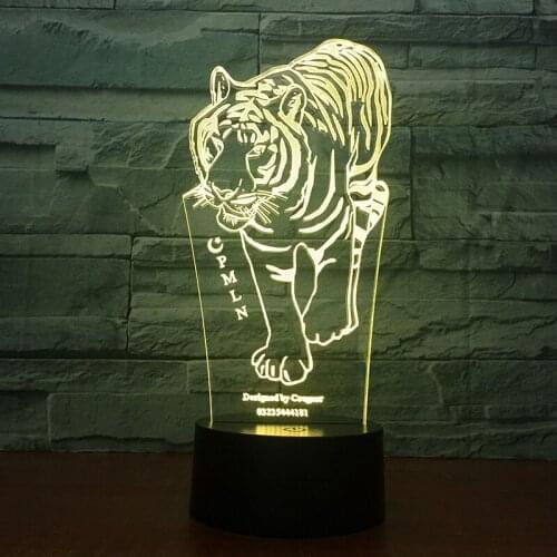 Lumiwell Tiger 3D LED Night Lights Tiger with 7 Colors for Home Decoration Lamp Amazing Table lamp RGB Color change