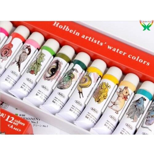 48 Colors Japan Holbein 5ml of each color Gouache Paint Watercolor Transparent Watercolor Art Supplies