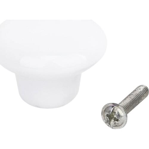 5 x Round Ceramic Cabinet/Drawer/Cupboard/Bin Pull Knobs Handles---White