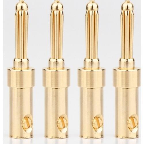 500pcs 24K Gold plated Speaker Cable Banana Plug for audio speaker cable