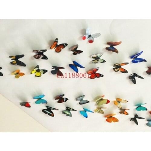 9500pcs(=500sets) PVC 3D DIY Butterfly Wall Stickers Home Decor Poster for Kitchen Bathroom Adhesive to Wall Decals Decoration
