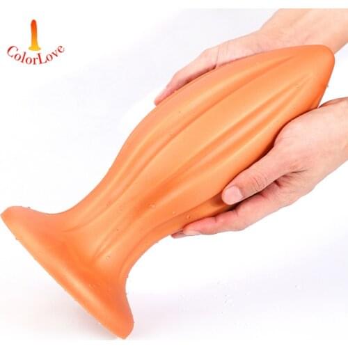 Anal Anal Plug Soft liquid Silicone Super Thick Egg-shaped Dildo Anal Plug Fisting Stallion Masturbation Device Sex Product